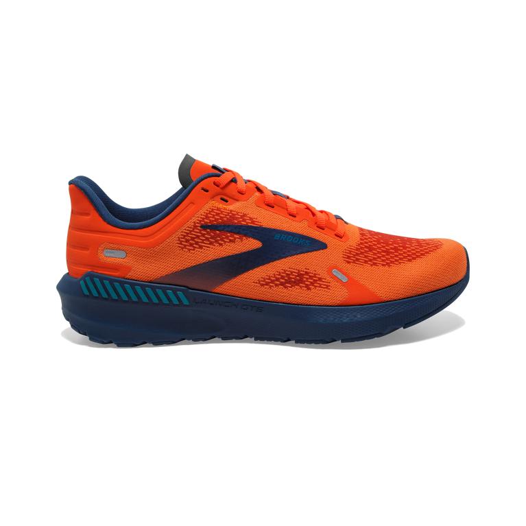 Brooks Men's Launch GTS 9 Lightweight-Supportive Road Running Shoes - Flame/Titan/Crystal Teal/Orang